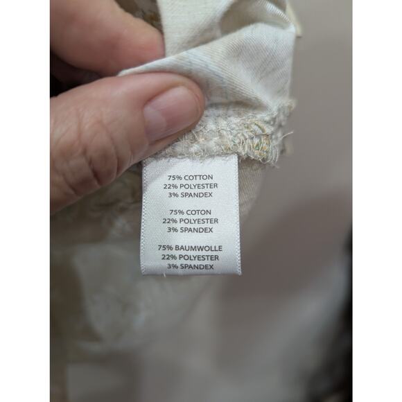 Cream colored printed cotton short sleeve button up outdoor top Noble Outfitters - Picture 5 of 11